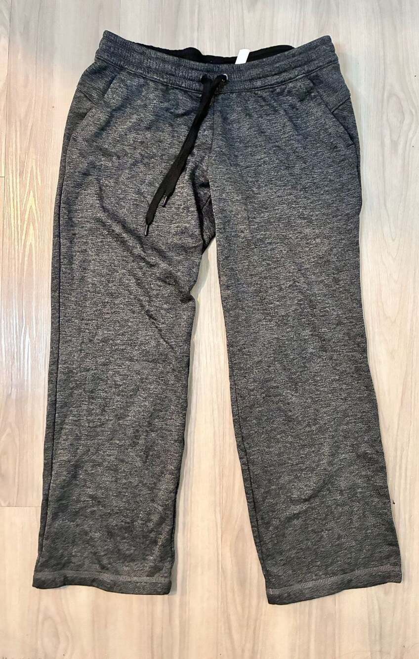 Men’s Adidas Heathered Gray Fleece Sweatpants Drawstring Pockets Women's Size M